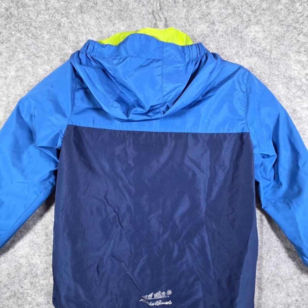 Eddie Bauer Kids Windbreaker Jacket Hooded Zip Up Water Resistent Blue Sz 10/12 - Picture 6 of 8